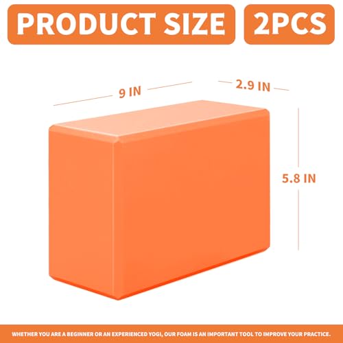 Image of Yoga Blocks 2 Pack, 9x6x3in Pilates Block, Non-Slip Foam Brick for Exercise