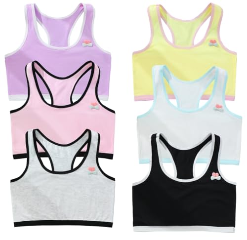 Cotton Training Bras for Girls Big Girls' Sports Bra Yoga Bra for Teens Comfort Dance Crop Top