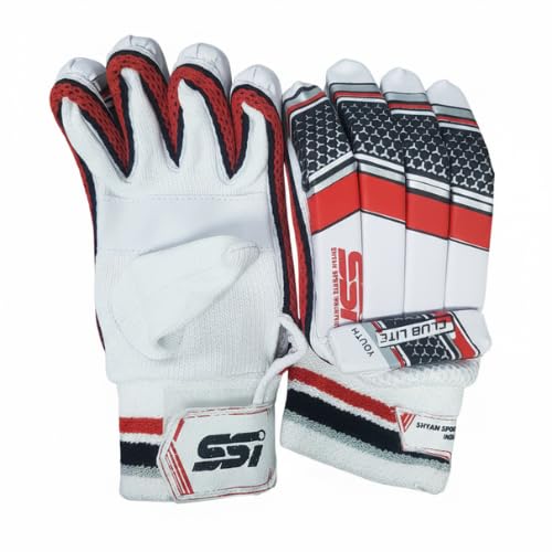 SSI ClubLite Youth Batting Gloves - Red | Cricket Batting Gloves with Palm Grip, Comfortable Fit for Practice & Matches Lightweight Design, Finger Protection-image-39