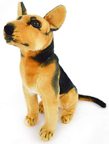 Image of Tickles German Shepherd Dog Soft Stuffed Plush Animal Toy for Kids Boys Girls (Size: 44 cm Color: Black and Brown)