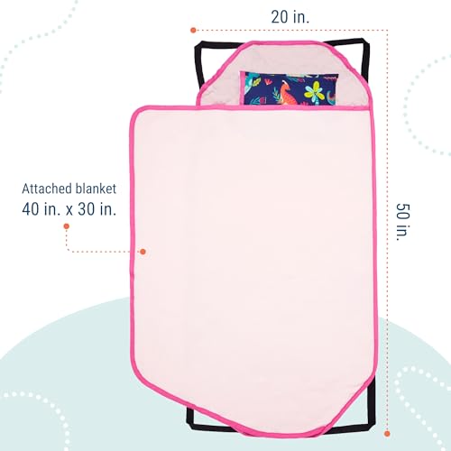 Image of Wildkin Modern Kids Nap Mat with Pillow for Boys & Girls - Cotton Blend, Elastic Straps, Toddler Sleep Mat for Daycare, Preschool, Kindergarten & Travel, Ages 3-7, Machine Washable - Dino Pals