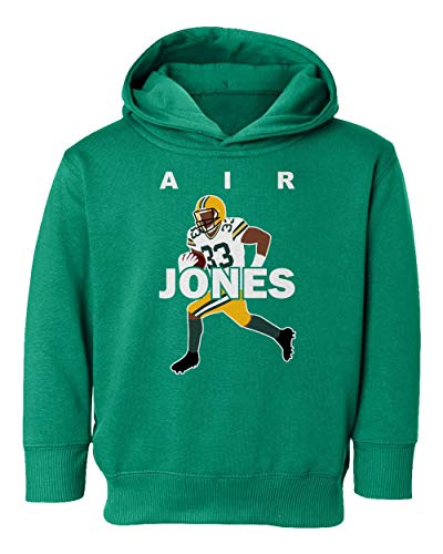 Baku Apparel Green Bay AIR Jones Football Little Kids Girls Boys Toddler Hooded Sweatshirt (Green, 4T)