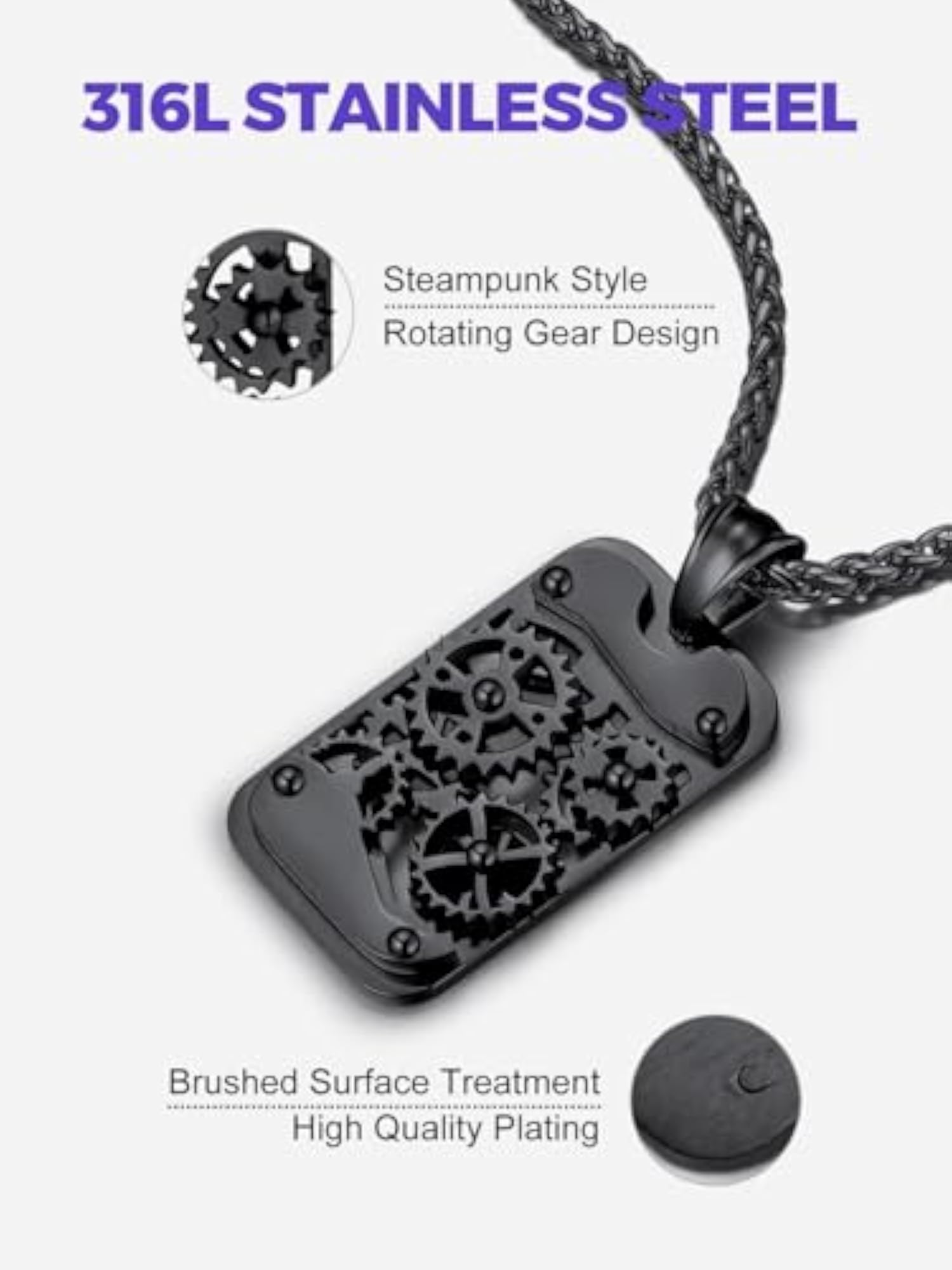 Hip Hop Military Style Dog Tags Pendant Necklace