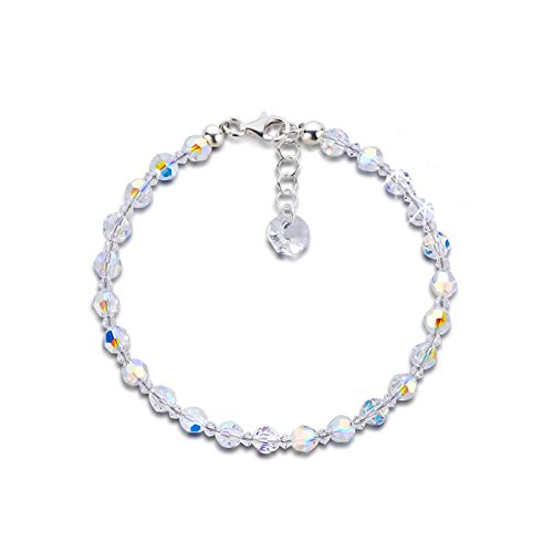 Schöner Schmuck Design - Bracelet étincelant avec perles de cristal Swarovski® 5 mm couleur Crystal Aurore Boréale