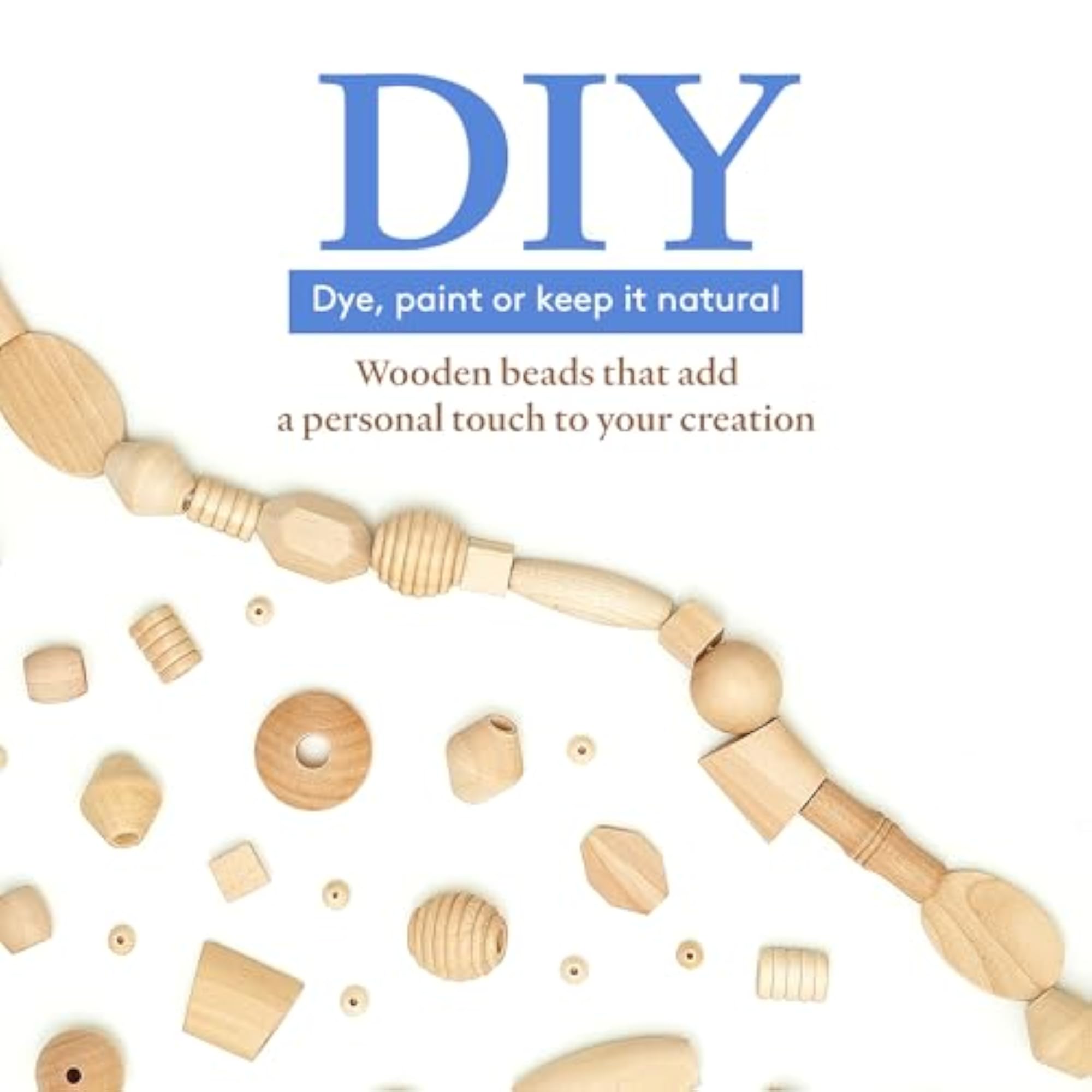 Large Wooden Beads for Crafts - Pack of 12