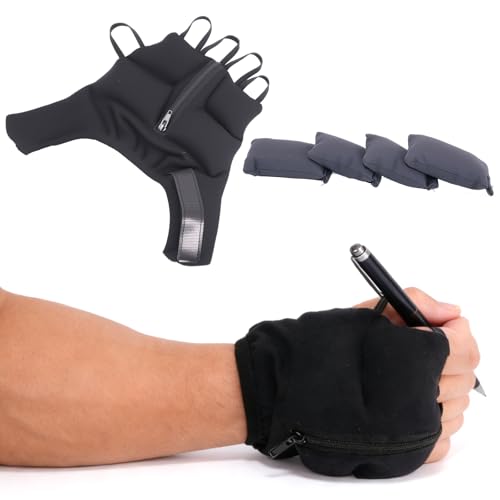 Heinalous Weighted Gloves Adjustable Weighted Gloves for Hand Tremors mproved Hand/Wrist Mobility Writing Stability StrengtheningRight
