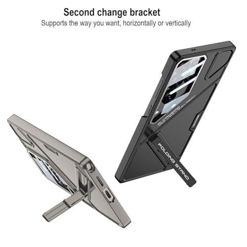 Image of Midkart Matte Case Compatible with Samsung Galaxy S25 Ultra Hidden Kickstand Cover Hard PC with Camera Protection, Black