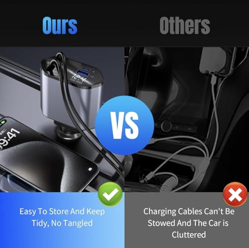 Chargeur type-c voiture USB à distance multi-port pour charger à l'arrière
