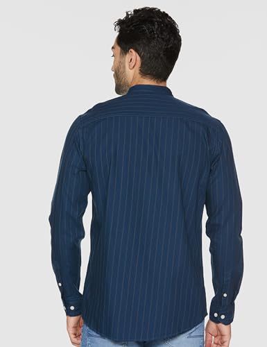 Image of Allen Solly Men's Casual Mandarin Collar Shirt | Regular Fit | Contemporary Design | Smart Casual Wear