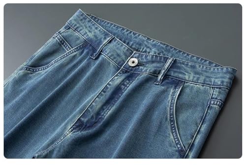 Men's Jeans Pants Summer Thin Lightweight Casual Baggy Denim Pants Straight Drape Trousers Male4