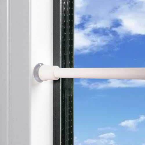 2 unità bastoni per tende a pressione Estendibile aste per tendeBianconon è necessario forare 60-80CM