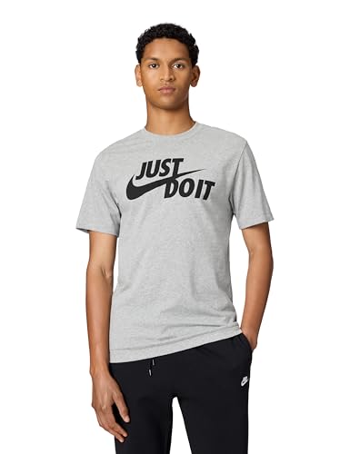 Nike Homme M NSW Tee Just Do It Swoosh T-Shirt, DK Grey Heather/(Black), L EU