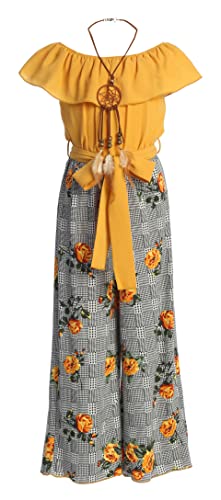 image for BluNight Collection Big Girls Sleeveless Cold Shoulder Ruffle Solid Fl