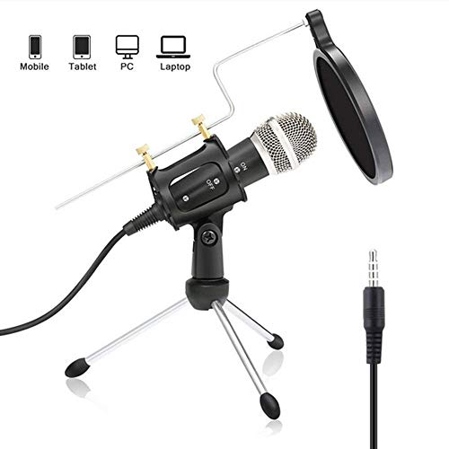 Micrófono de condensador PC para grabar audio limpio con jack 3.5mm 2