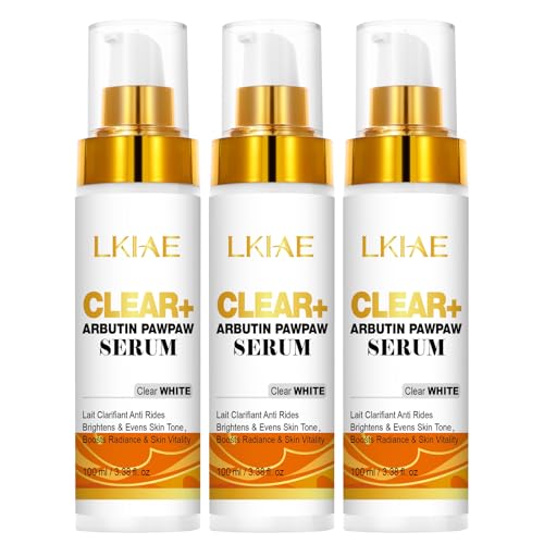 LKIAE Clear Arbutin Pawpaw Serum, Moisturizing, Brighten, Fade Dark Spot Essence, Even Skin Tone, For Face and Body, 100ml (Pack of 3)