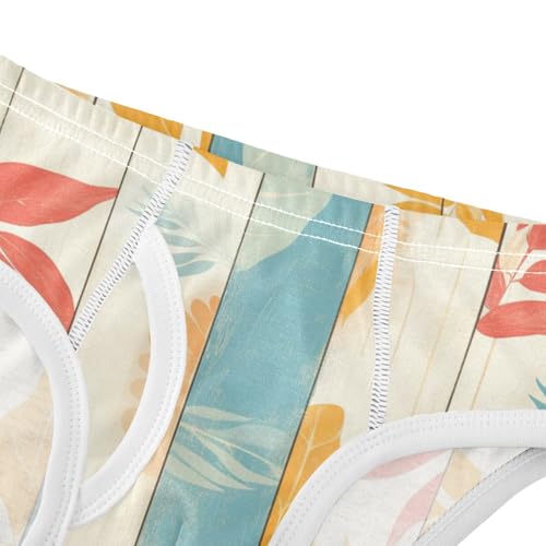 KLL Autumn Leaf on Old White Wooden Little Boys Comfort Training Underwear Cute Children Undies4