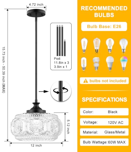 Image of Semi Flush Mount Ceiling Light, Pendant Lights Kitchen Island