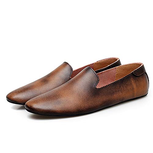 Leisure Driving Loafers for Men Pointed Toe Oxfords Casual Flat Penny Shoes Leather Upper Slip On Walking Boat Shoes Lightweight3