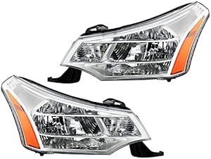APA Replacement Headlight for 2008 2009 2010 2011 08 09 10 11 Ford Focus S SE SEL Model Pair with Passenger Right and Driver Left Side FO2503244 FO2502244