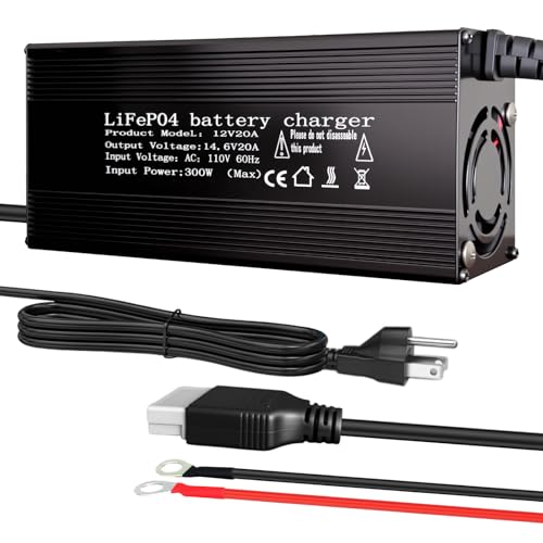 Chargeur LiFePO4 14,6 V anti-surchauffe intelligent avec connecteur Anderson