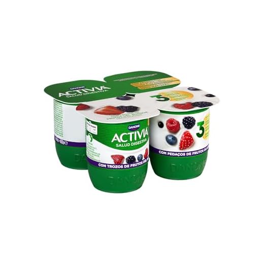 Activia Con Frutas del Bosque - Paquete de 4 x 125 gr - Total: 500 gr