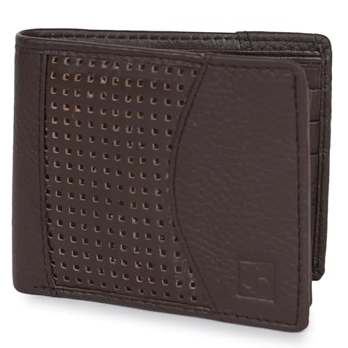 Image of CIMONI Premium Genuine Leather Wallet for Men Travel Casual Wallet with RFID Blocking 6 Card Sots, 2 Secret Compartments, 1 Transparent ID Window (Color - Brown)