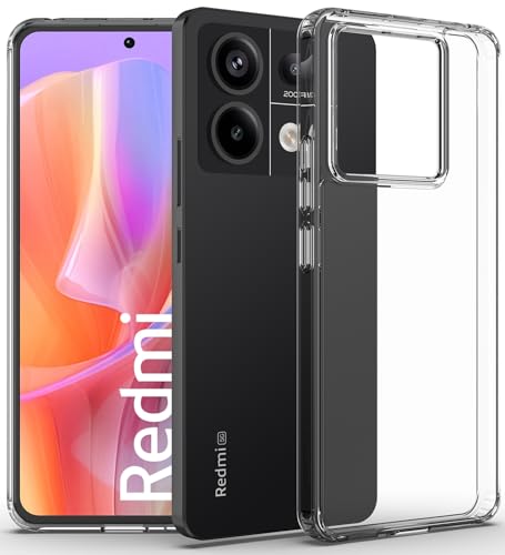 Image of KAPAVER Hybrid Crystal Clear Back Cover Case for Redmi Note 13 Pro | Protective Shockproof Hard PC Soft Flexible TPU Cover