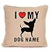 Spersonalizowany prezent dla psa – 'I Love My Chihuahua' – poduszka z rurą z podkładką w zestawie – 45 x 45 cm.