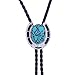 HUABOLA CALYN Vintage Turquoise Bolo Tie for Men Women, Horseshoe Style Genuine Wetsern Cowboy Bolo Ties, Native American Leather Necktie Costume Accessories for Halloween Wedding