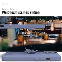 Zuvirelx Silikon Handyhülle für iPhone 15 Hülle, Weiches Griff, Dünne, Minimalistisch, Stoßfest, rutschfest, Taschenpassend - Grau – Ansicht 5