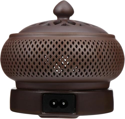 Electric Bakhoor Burner Ceramic Incense Heater with Timer & LED Display UK Plug Adjustable Temperature for Oud Chips Resin Wax Melts Fragrance Oils Smokeless Design