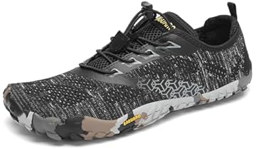 SAGUARO Scarpe Barefoot Minimaliste Uomo Donna Scarpe Palestra Corsa Trail Running Trekking Sport Acqua con Dita Scarpe Bici da Corsa Traspiranti Leggere, Nero Inchiostro, 43 EU