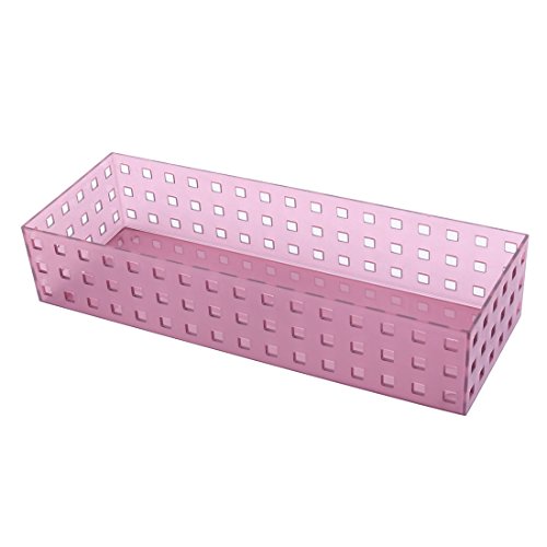 Ruilogod Oficina de plástico rectangular caja de almacenamiento contenedor titular organizador
