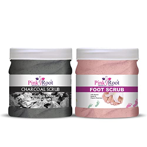 Image of Pink Root Charcoal Scrub 500gm with Foot Scrub 500gm