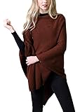 100% Organic Cotton 5-Way Knit Poncho Sweater Pullover Cardigan Topper, Super Soft, All-season (15...