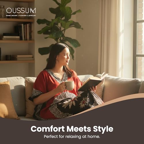 Image of Oussum Women Long Maxi Plus Size Polyester Kaftan Gown, Womens Kaftan Dresses Lounge Resort Wear, Plus Size Kaftan