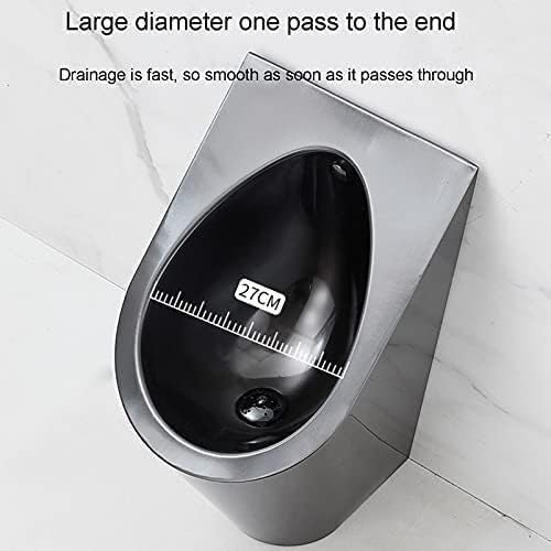 Bathroom Toilet Urinal for Male Sanitary Ware, Household Items Black Wall-Mounted Male Urinal Stainless Steel Smart Sensor Urinal Small Vertical Toilet (Size : A) ()