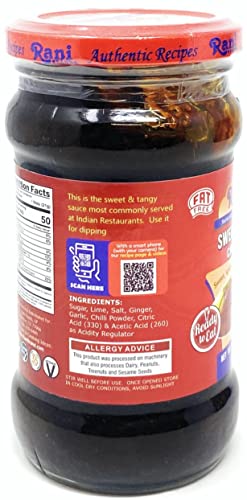 Image of Rani Lime Sweet Mango Chutney (Indian Preserve) 10.5oz (300g) Glass Jar, Ready to eat, Vegan ~ Gluten Free Ingredients, All Natural, NON-GMO