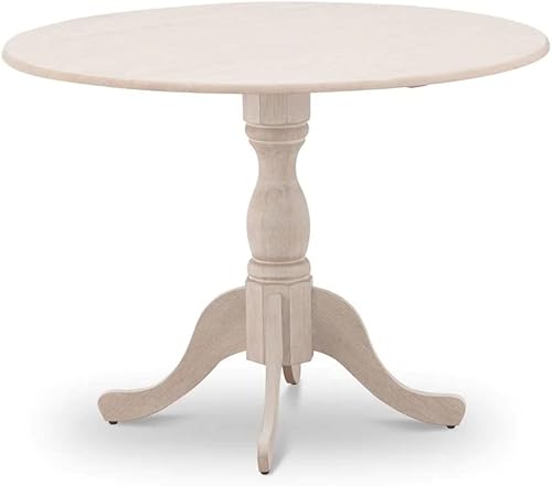 Miniatura 20 de East West Furniture DMT-ABK-TP Dublin - Mesa de comedor redonda de madera con base de gota y pedestal, 42 x 42 pulgadas, color negro cepillado