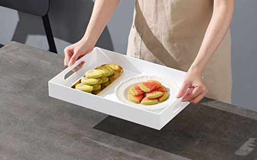 Glossy-White-Sturdy-Acrylic-Serving-Tray-with-Handles-10x15Inch-Serving-CoffeeAppetizerBreakfastButler-Kitchen-Countertop-Tray-Makeup-Drawer-Organizer-Vanity-TableOttoman-Tray-Decorative