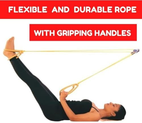 Image of Natural Rubber Top Hero Metallic Pocket Rope Gym Exerciser - Unisex Abdominal Exercise Rope for Home Workout, Fitness, Strength Training & Fat Loss (Adjustable Length)