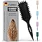 FABIHA® 𝐏𝐑𝐄𝐌𝐈𝐔𝐌 Lockenbürste - Curly Hair Brush - Bio Haarbürste ohne ziepen - Wildschweinborsten Bürste - Die Originale 3-in-1-Stylingbürste für trendige Lockenfrisuren (Schwarz)