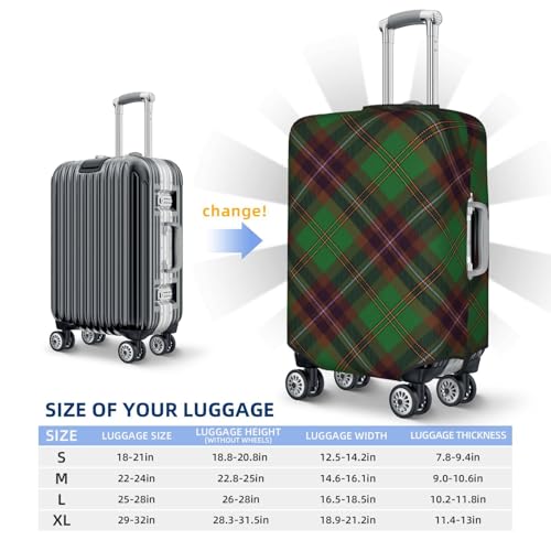 Plaid-Design Luggage Cover, Protective Washable Suitcase Cover - Travel Fashion Elastic Suitcase Protector Large3