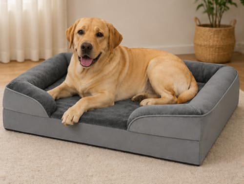 Image of PawHaven Dog Bed Comfortable Dog Mattress for Sleeping, Washable pet Bed for Dogs (Grey Color, 36x27x3 inch)