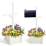 Colingmill Wooden Mailbox Posts for Outside White Mailbox Post with Classic Traditional Style (Mailboxes Not Included)