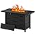 Walsunny 43 inch Outdoor Propane Fire Pit 50,000 BTU Gas Fire Pit Table with Lid, Glass Wind Guard, Waterproof Cover, Rectangle Gas Firepit Table for Garden/Patio, CSA Certification