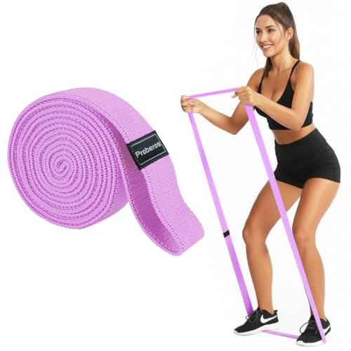 Proberos® Resistance Band for Home Workout, 6.6 Feet, 49 LBS Stretching Band, Fabric Exercise Band for Strength Training, Yoga, Pilates & Physical Therapy, Pilate Bands for Home Exercise, Purple