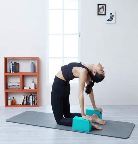 Image of Amazon Brand - Symactive High Density Premium EVA Foam Yoga Blocks for Strength, Balance, and Flexibility, Odour Resistant, Extra Large Size (4 x 6 x 9 inches, Set of 2)