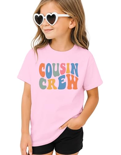 SANIXJOO Cousin Crew Toddler T-Shirts Baby Boys Girls Short Sleeve Crew Neck Tops Cousin Gifts Tee for Kids(Pink 2-3T)