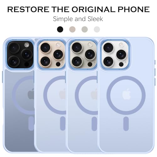 Image of YINLAI for iPhone 16 Pro Max Case 6.9-inch,Magnetic Compatible with MagSafe, Slim Matte Anti-Fingerprint, Shockproof Full Body Military Grade Protection for iPhone 16 Pro Max Cover, Light Blue